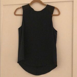 Parker top with leather trim